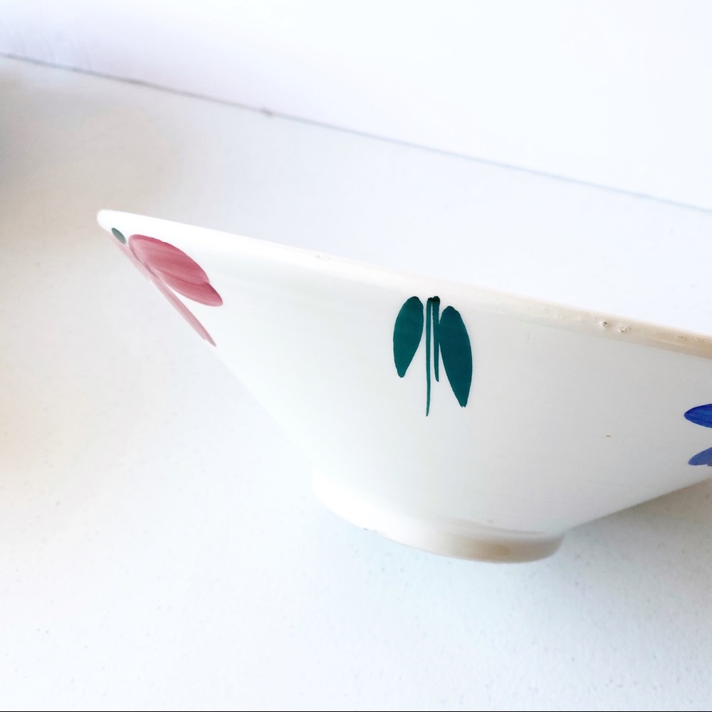Furio JewFlora Italian Blue and Pink Fruit Bowl